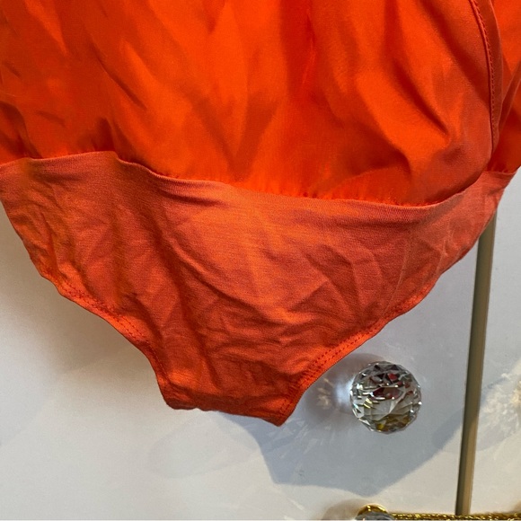 Bebe Coral Spaghetti Strap Silk Bodysuit Size XS NWT - Picture 11 of 16